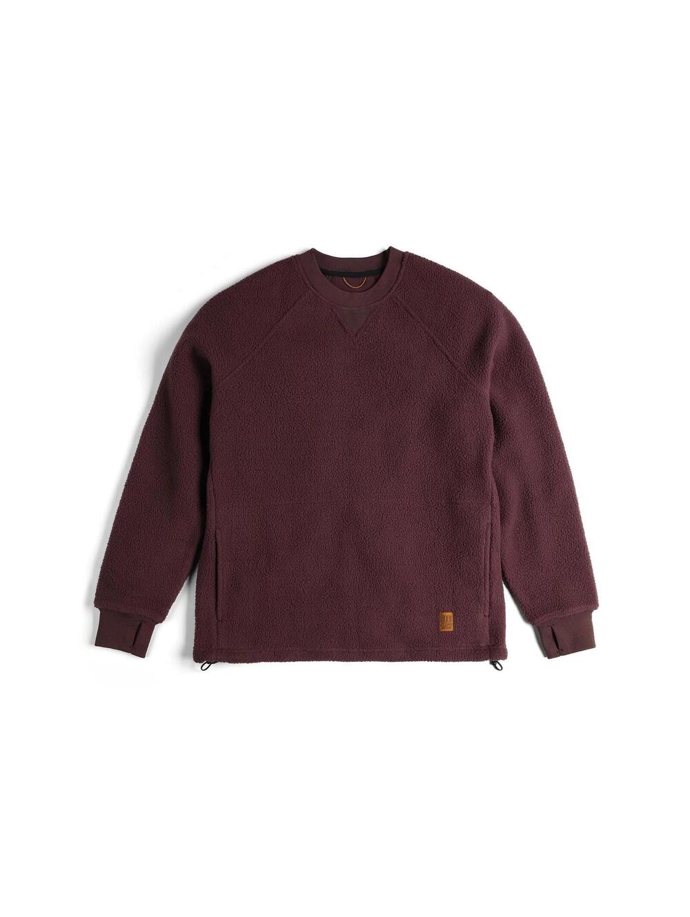 Topo Designs Mountain Fleece Crew Unisex Medium - Huckleberry